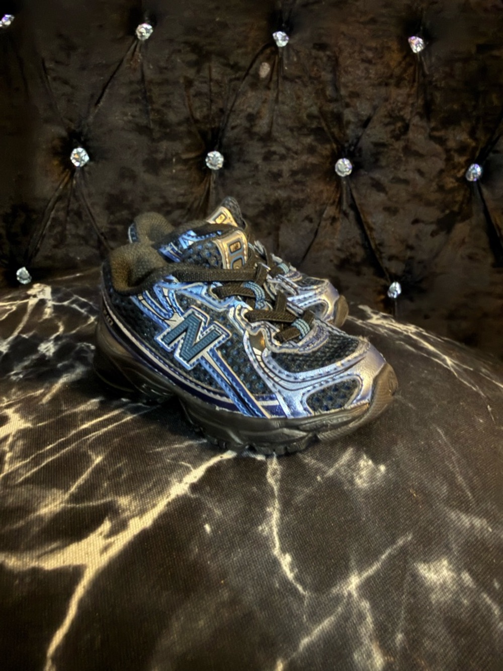 New Balance 740  Black and Blue Baby Sneakers Size  4C